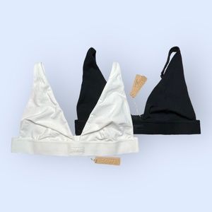 NWT SKIMS Bundle Skims Cotton Jersey Plunge Bralette XL